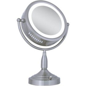 Zadro 8X-1X Satin Nickel Lighted Round Vanity Mirror