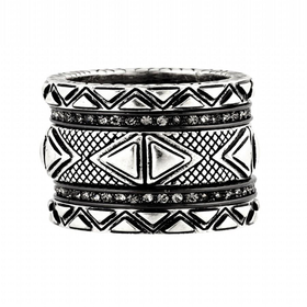 House of Harlow 1960 Jewelry Mesa Stack Rings Silver