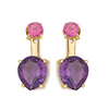 Missoma Gold Plated Drop Amethyst Jacket Earrings with G...