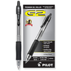 Pilot G2 Retractable Gel Pens, Ultra Fine Point, Black Ink, Dozen Box