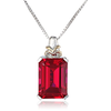 Silver and 14k Gold Emerald-Cut Ruby Necklace