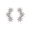 Ingenious Jewellery Sterling Silver Ear Cuffs with Three Pave Stars